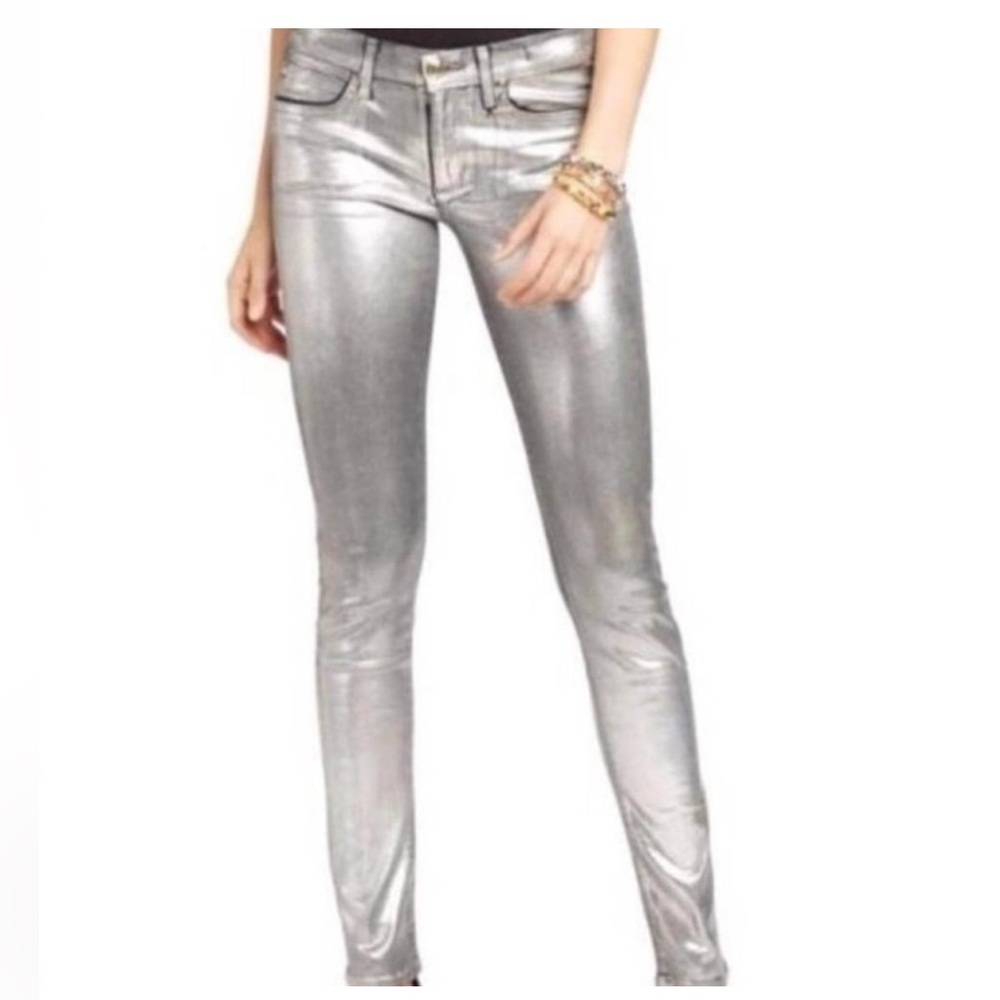 Juicy Couture Silver Metallic Skinny Pants